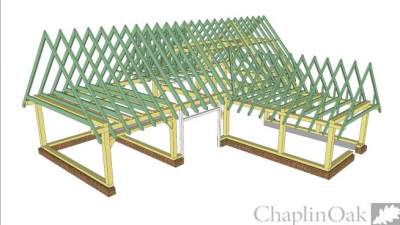 有软木桁架和楼梯的大马车房SU模型下载_sketchup草图大师SKP模型