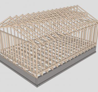 房屋桁架建筑SU模型下载_sketchup草图大师SKP模型