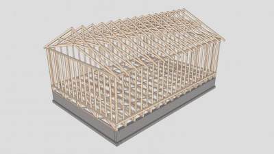 房屋桁架建筑SU模型下载_sketchup草图大师SKP模型