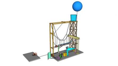 手作廊架物理运动玩具车辆设计SU模型下载_sketchup草图大师SKP模型