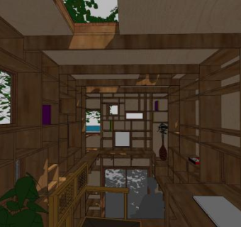 中式家装风格现代住宅建筑SU模型下载_sketchup草图大师SKP模型