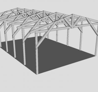 桁架廊架设计SU模型下载_sketchup草图大师SKP模型