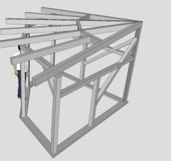扇形亭子廊架设计SU模型下载_sketchup草图大师SKP模型