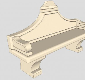 欧式石长凳SU模型下载_sketchup草图大师SKP模型