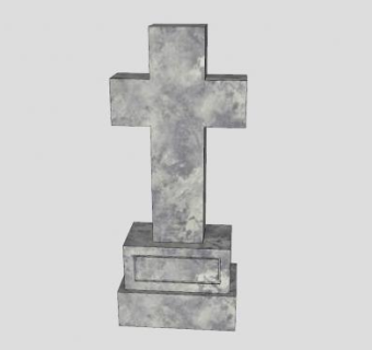 十字架墓碑石SU模型下载_sketchup草图大师SKP模型