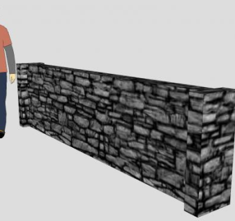 石砌石墙SU模型下载_sketchup草图大师SKP模型