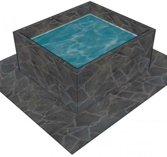 现代石板浴缸SU模型下载_sketchup草图大师SKP模型