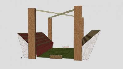石柱球场看台SU模型下载_sketchup草图大师SKP模型