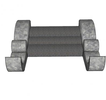 石作台阶SU模型下载_sketchup草图大师SKP模型