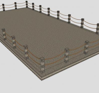 石材护栏船坞SU模型下载_sketchup草图大师SKP模型
