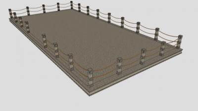 石材护栏船坞SU模型下载_sketchup草图大师SKP模型