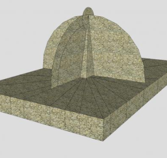 石砌建筑平台SU模型下载_sketchup草图大师SKP模型