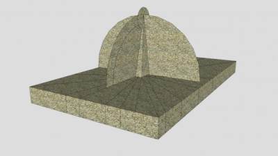 石砌建筑平台SU模型下载_sketchup草图大师SKP模型