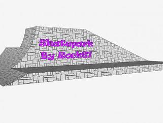紧凑型石造滑板运动场地SU模型下载_sketchup草图大师SKP模型