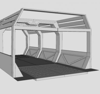 太空走廊廊架SU模型下载_sketchup草图大师SKP模型