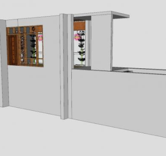 阳台露台园艺廊道SU模型下载_sketchup草图大师SKP模型