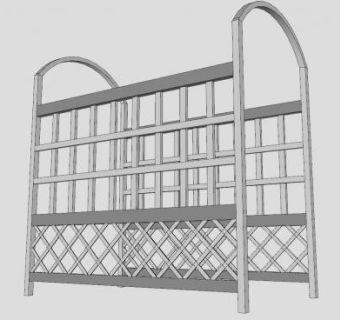 花园拱顶露天廊道SU模型下载_sketchup草图大师SKP模型