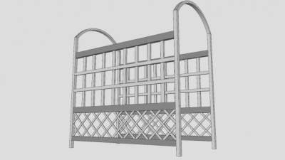 花园拱顶露天廊道SU模型下载_sketchup草图大师SKP模型