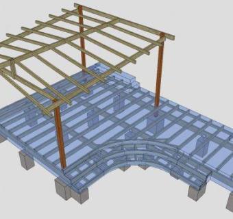 高架廊架设计SU模型下载_sketchup草图大师SKP模型