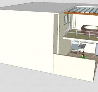 房屋阳台廊架SU模型下载_sketchup草图大师SKP模型