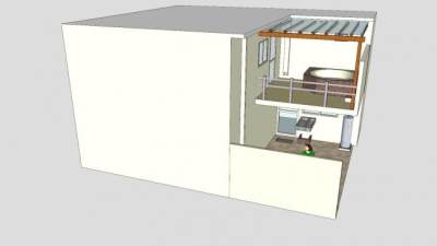 房屋阳台廊架SU模型下载_sketchup草图大师SKP模型