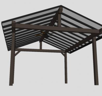 四季阳光廊架走道SU模型下载_sketchup草图大师SKP模型