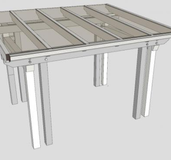 玻璃隔板廊架SU模型下载_sketchup草图大师SKP模型