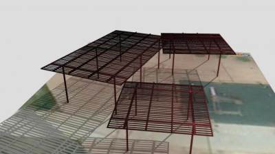 金属廊架设施SU模型下载_sketchup草图大师SKP模型