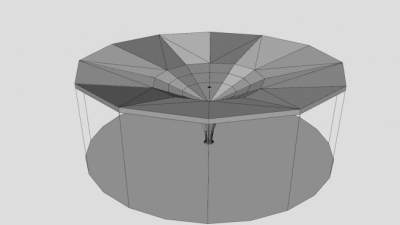 旋转木马棚架设计SU模型下载_sketchup草图大师SKP模型