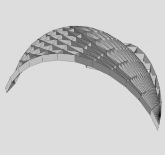 现代弧形廊架SU模型下载_sketchup草图大师SKP模型