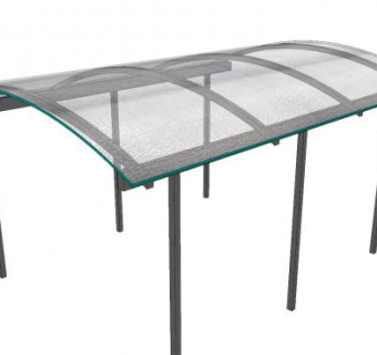 拱顶玻璃雨遮雨棚SU模型下载_sketchup草图大师SKP模型