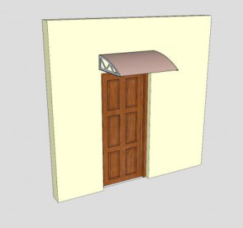 房屋大门遮雨棚SU模型下载_sketchup草图大师SKP模型