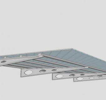 金属玻璃遮阳雨棚SU模型下载_sketchup草图大师SKP模型