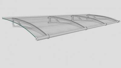 现代玻璃雨棚SU模型下载_sketchup草图大师SKP模型