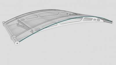 弧形玻璃遮掩雨棚SU模型下载_sketchup草图大师SKP模型