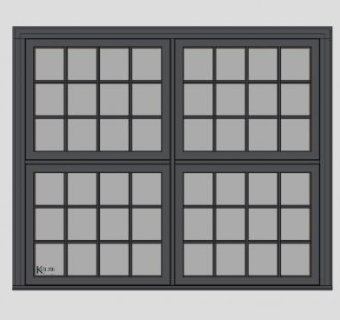 现代遮阳田字窗户SU模型下载_sketchup草图大师SKP模型