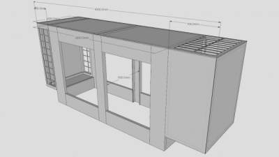 房屋露天棚架SU模型下载_sketchup草图大师SKP模型