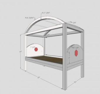 大型娃娃棚顶床SU模型下载_sketchup草图大师SKP模型