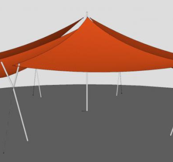 户外场地遮阳棚SU模型下载_sketchup草图大师SKP模型