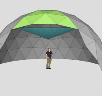 半圆体廊架SU模型下载_sketchup草图大师SKP模型