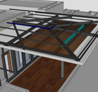 别墅露天廊架SU模型下载_sketchup草图大师SKP模型