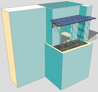 房屋大门铁艺遮阳雨棚SU模型下载_sketchup草图大师SKP模型