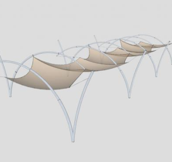 现代创意廊架廊道SU模型下载_sketchup草图大师SKP模型