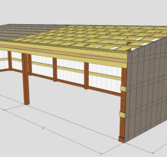 仓库货棚廊架SU模型下载_sketchup草图大师SKP模型