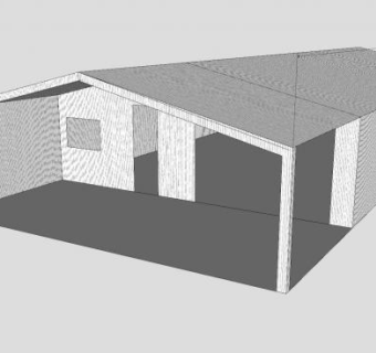 仓库大门钢框架棚SU模型下载_sketchup草图大师SKP模型