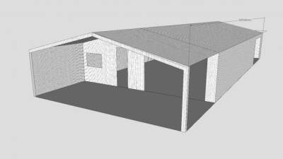 仓库大门钢框架棚SU模型下载_sketchup草图大师SKP模型