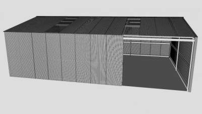 仓库钢桁架设计SU模型下载_sketchup草图大师SKP模型