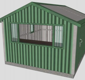 金属钢棚小仓库SU模型下载_sketchup草图大师SKP模型