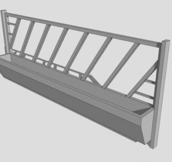 牛棚饲养门SU模型下载_sketchup草图大师SKP模型