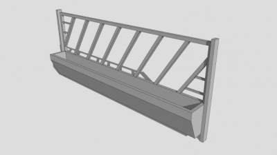 牛棚饲养门SU模型下载_sketchup草图大师SKP模型